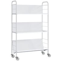 BÜCHERREGAL Metall Kunststoff Weiß - Weiß, Metall (26/108/69cm) - HOMCOM