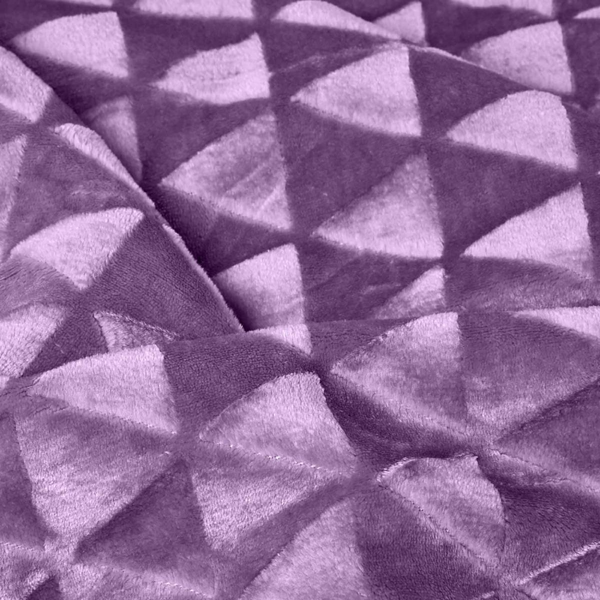 KUSCHELDECKE Sherpa 200/230 cm, Samtdecke mit Dreieckmuster - Lila, Textil (200/230cm) - Homescapes