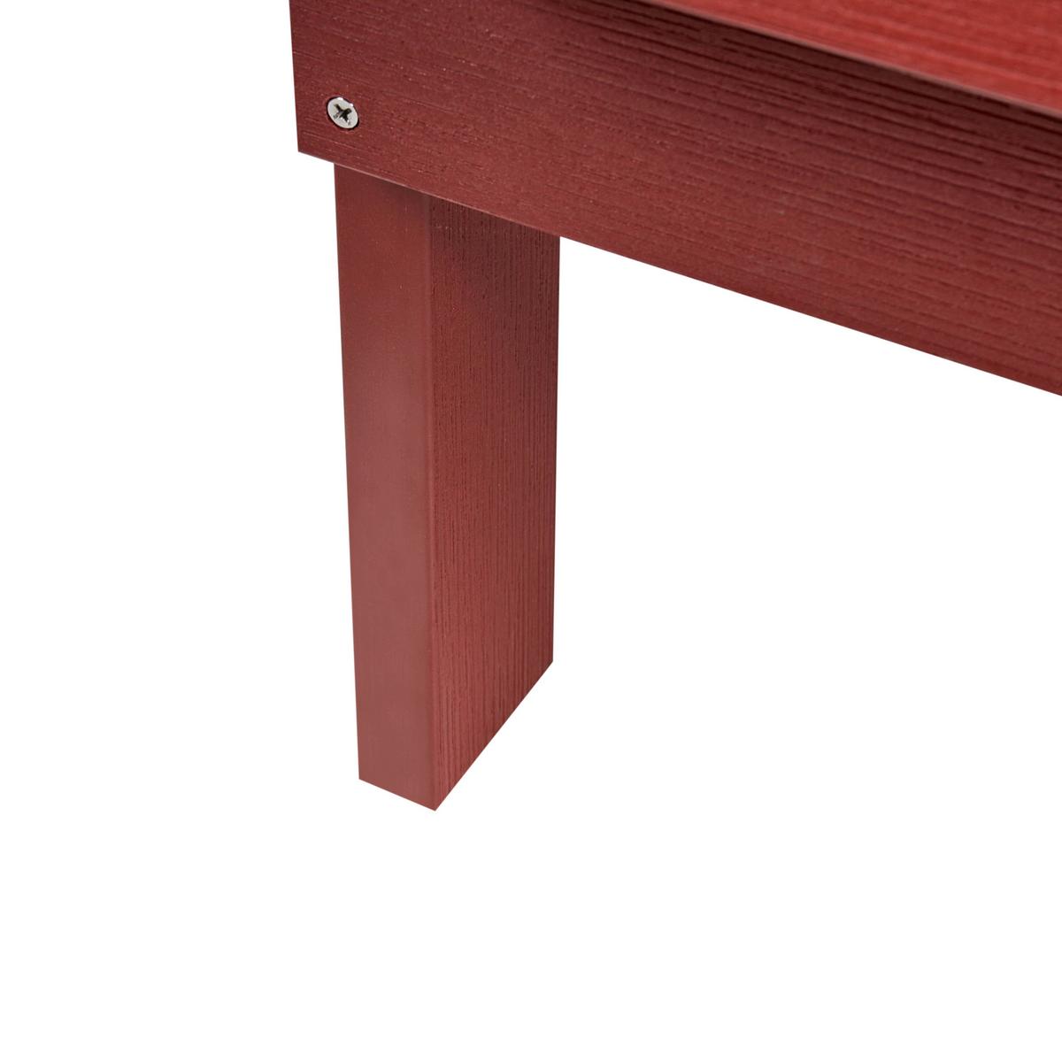 GARTENBANK Adirondack 125 cm Rot - Dunkelrot, Kunststoff (125/91/73cm) - Beliani