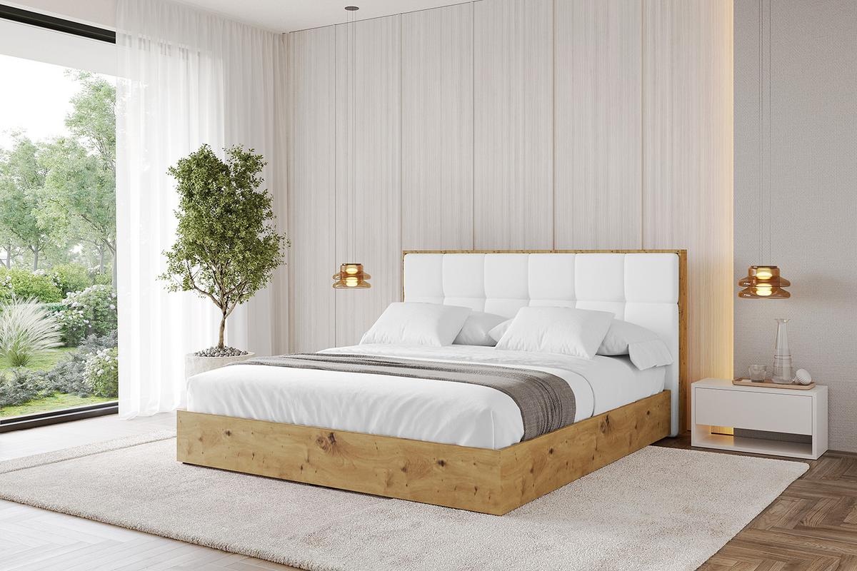 POLSTERBETT mit Bettkasten und Lattenrost, Bett mit Matratze H3/H4 - ENZO7 180x200 - Weiß Hochglanz, Holzwerkstoff/Textil (180/200cm) - ALTDECOR