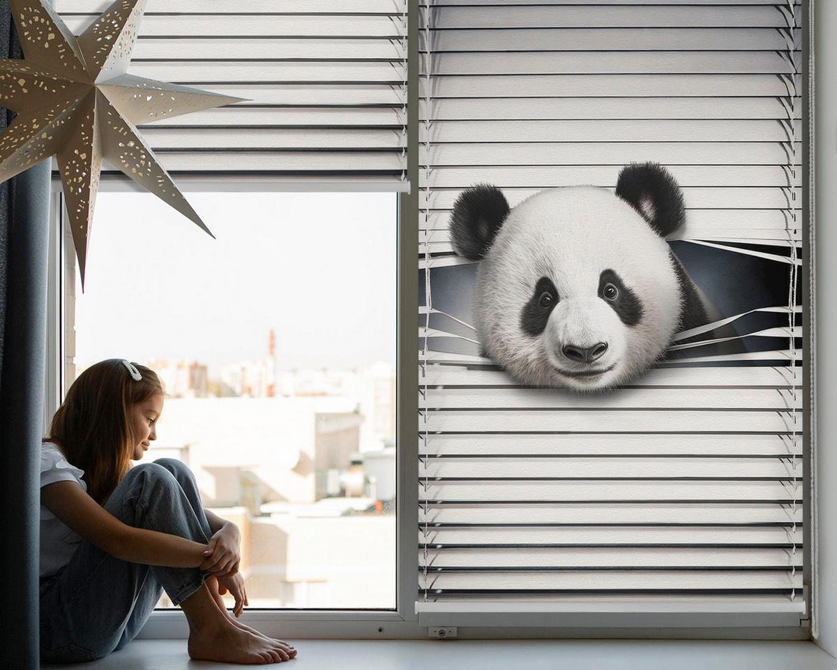 INNENROLLO - Fensterrollo - Rollo - 70x140 cm - Panda - Grau, Kunststoff (70/140/0.5cm) - TULUP