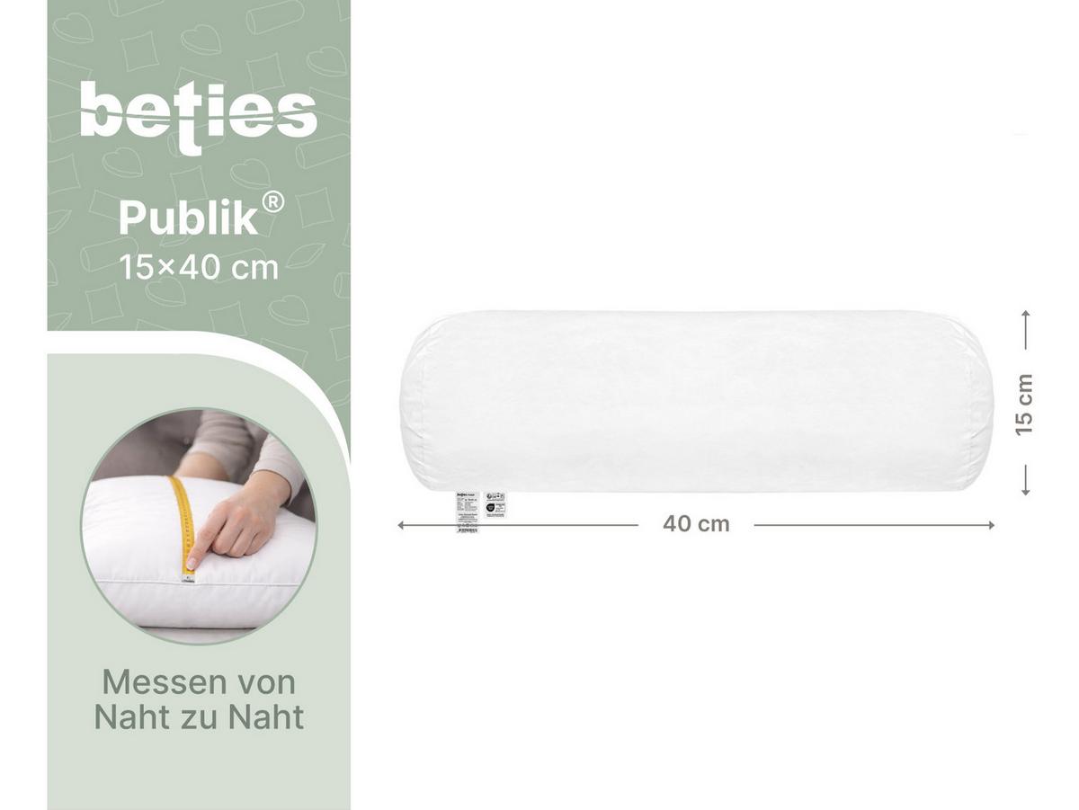 NACKENROLLE Publik Federfüllung 15/40 cm - Creme, Textil (15/40cm) - beties Heimtextil