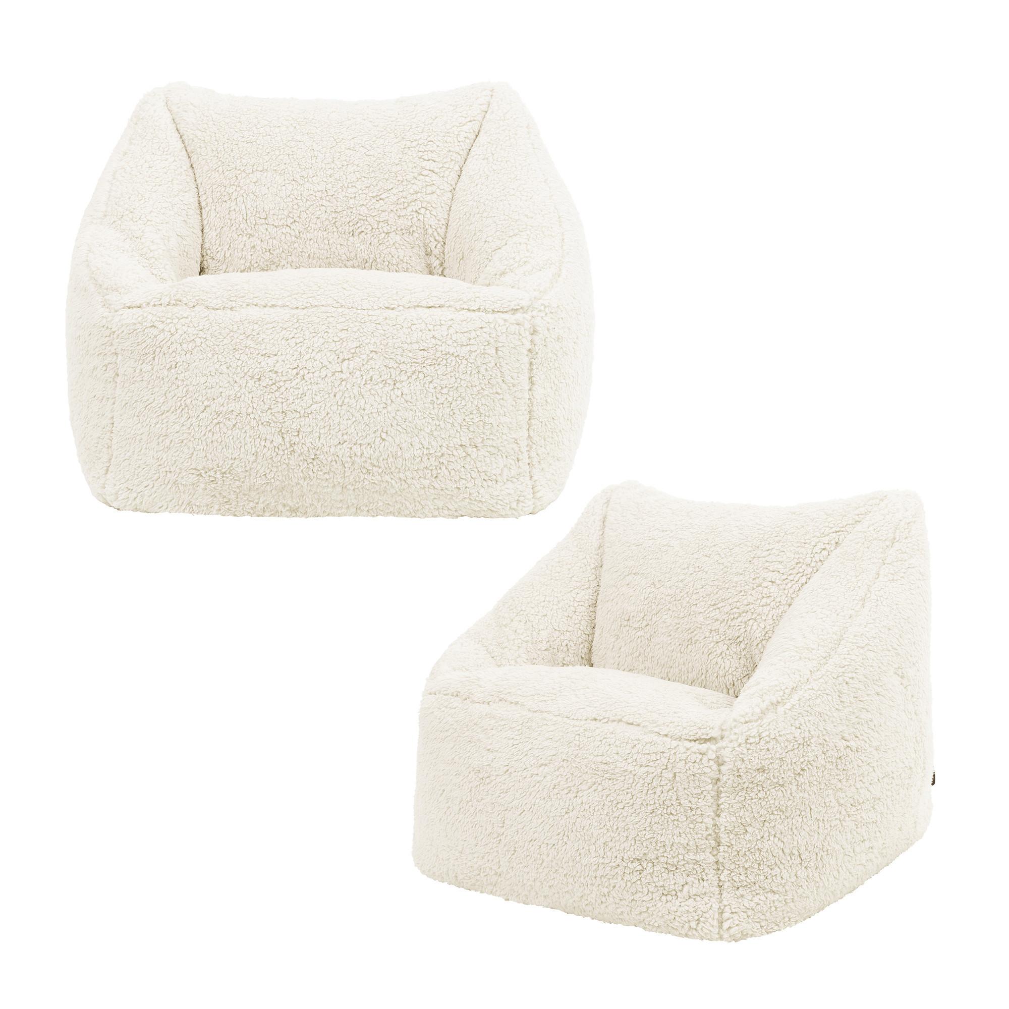 SITZSACK Flauschig für Kinder 2er-Set - Creme, Kunststoff/Textil (55/44/55cm) - icon