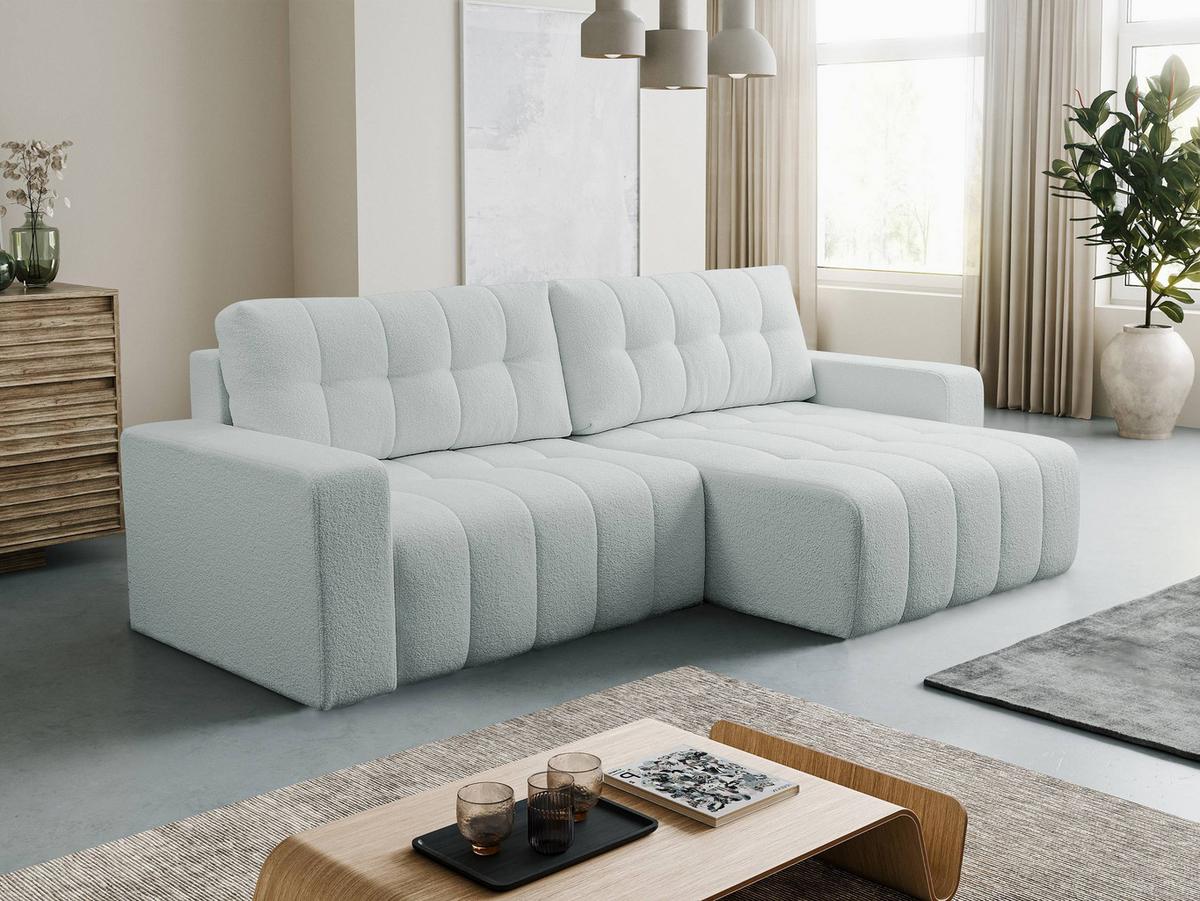 ECKSOFA Masone - Hellgrau/Schwarz, Holz/Kunststoff (245/143cm) - MIRJAN24