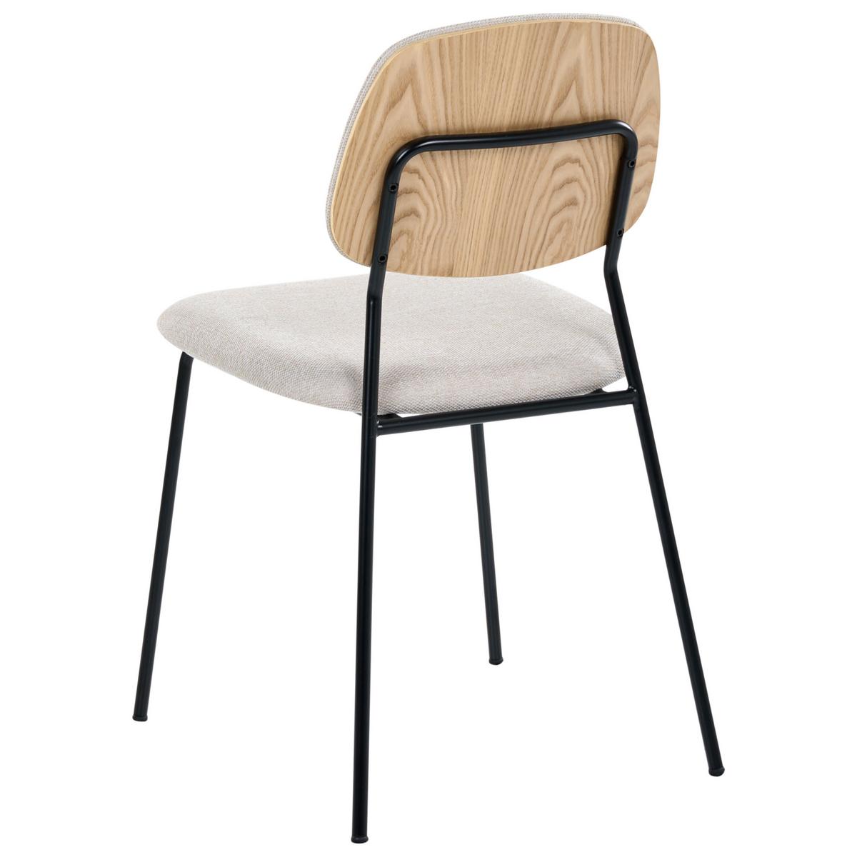 ESSZIMMERSTUHL 4er-Set Stoff Hellbeige Riley - Beige, Textil (48/83/52cm) - Beliani
