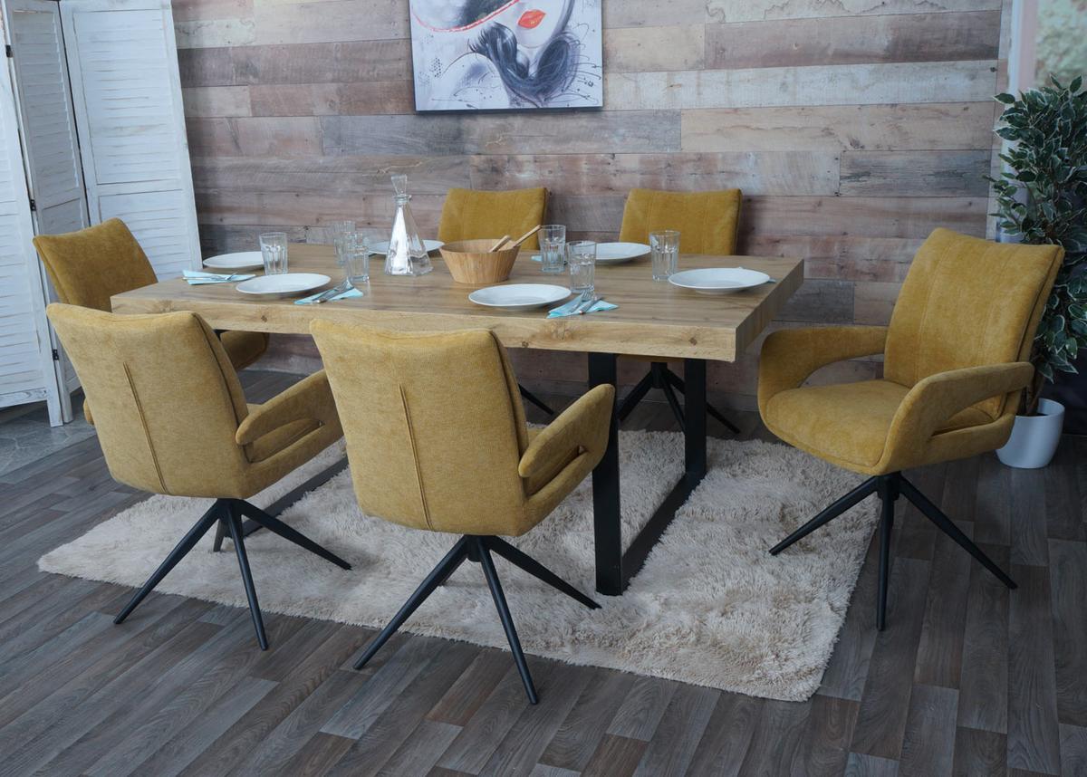 ESSZIMMERSTUHL Gelb 6er-Set - Currygelb/Gelb, Textil (60/90/60cm) - MCW