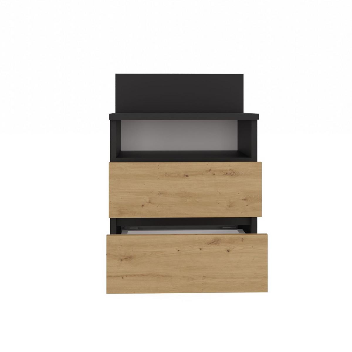 NACHTTISCH Anthrazit, Artisan 40/59/32 - Anthrazit, Holzwerkstoff (40/59/32cm) - RAUMHIRSCH FURNITURE