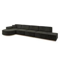 ECKSOFA Ottomane Links ARRIO-L3 - 413x171x83 cm Schwarz - Schwarz, Holzwerkstoff/Textil (413/171cm) - ALTDECOR