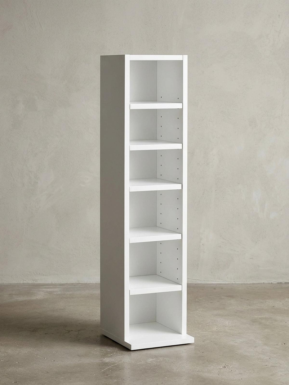 WANDREGAL – 6 Fächer, weiß, schmal, freistehend, 21x91x25,5 cm - Weiß, Holz (21/91/20cm) - KADIMA DESIGN
