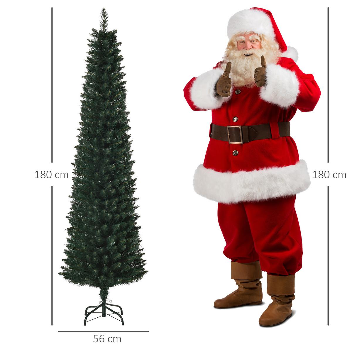 KÜNSTLICHER Weihnachtsbaum, 180 cm Christbaum mit 380 Spitzen für Weihnachten - Grün, Kunststoff (180cm) - HOMCOM