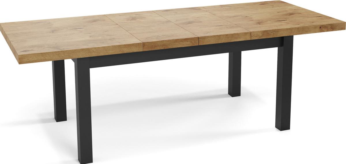 ESSTISCH Gemini rechteckig ausziehbar, Lancelot Eiche 200-300/100/78 cm - Eichefarben/Schwarz, Holz/Holzwerkstoff (100/300/78cm) - WFL GROUP