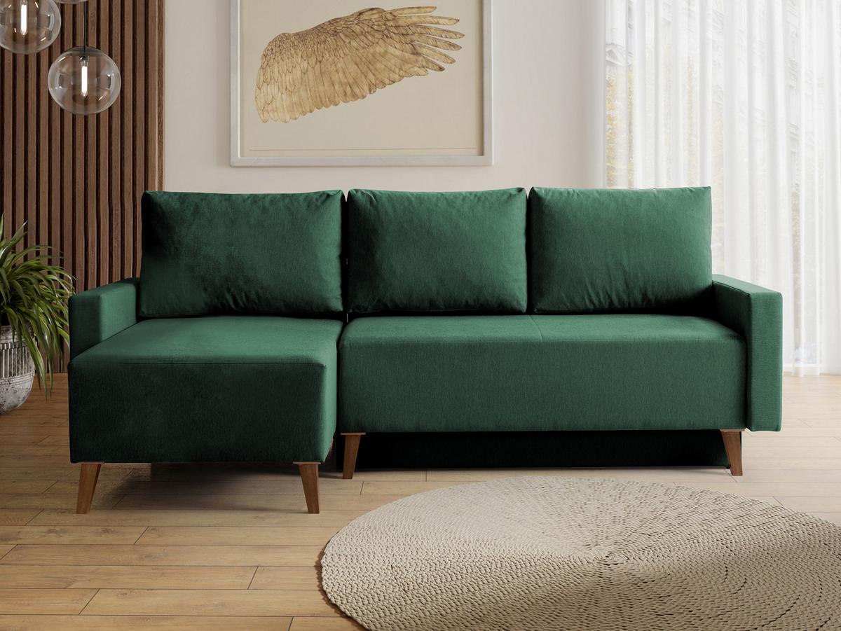 ECKSCHLAFSOFA Oviedo - Grün, Holz/Kunststoff (225/140cm) - MIRJAN24
