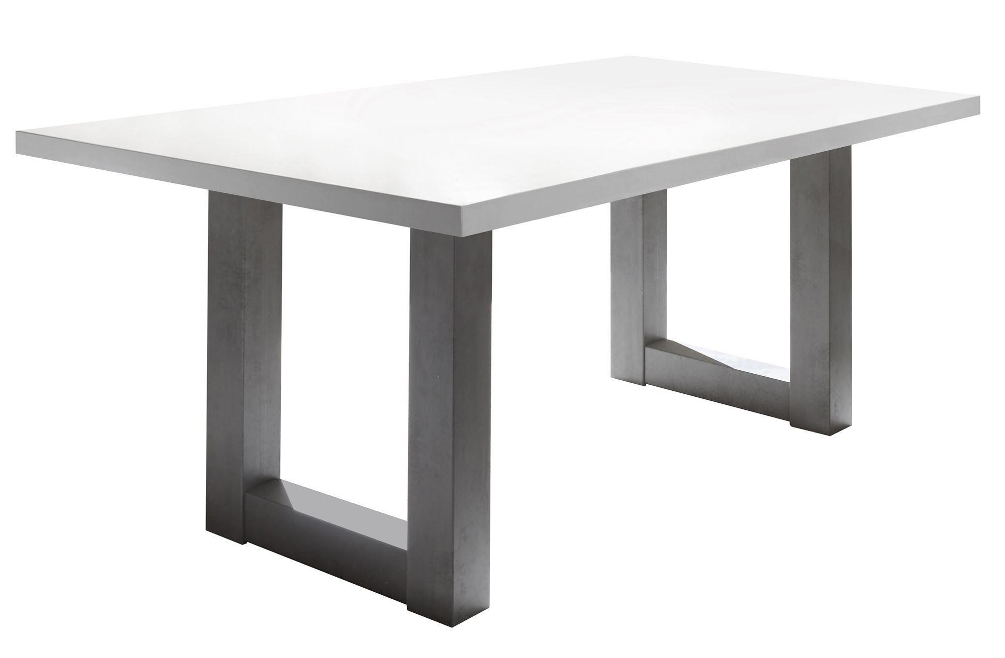 ESSZIMMERTISCH Eila 4 160 x 90 x 75 Esstisch Graphit/Weiß Matt Lack - Weiß, Holz (160/90/75cm) - 58aufmkessel