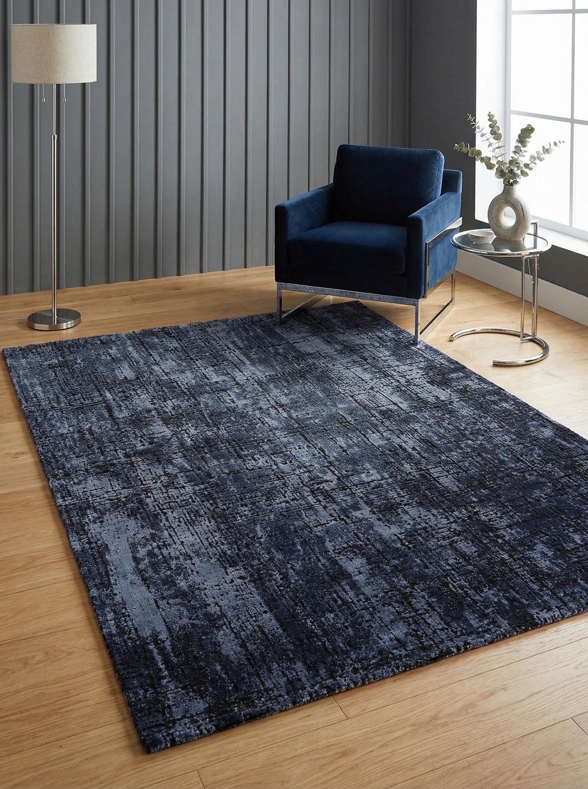 TEPPICH TIBER-Rom, abstrakt, Dunkelblau, 160 x 230 cm - Blau, Textil (230/160cm) - KADIMA DESIGN