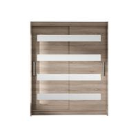 SCHWEBETÜRENSCHRANK Westa XIII - Silberfarben/Trüffeleichefarben, Holzwerkstoff/Metall (150/200/58cm) - MIRJAN24