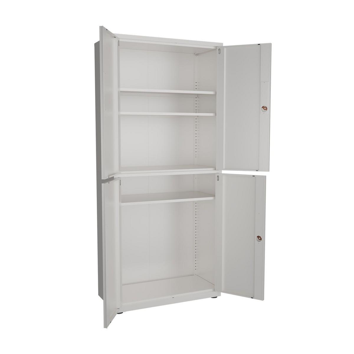 METALLSCHRANK 180/80/40 cm weiß abschließbar - Weiß, Metall (80/180/40cm) - Juskys