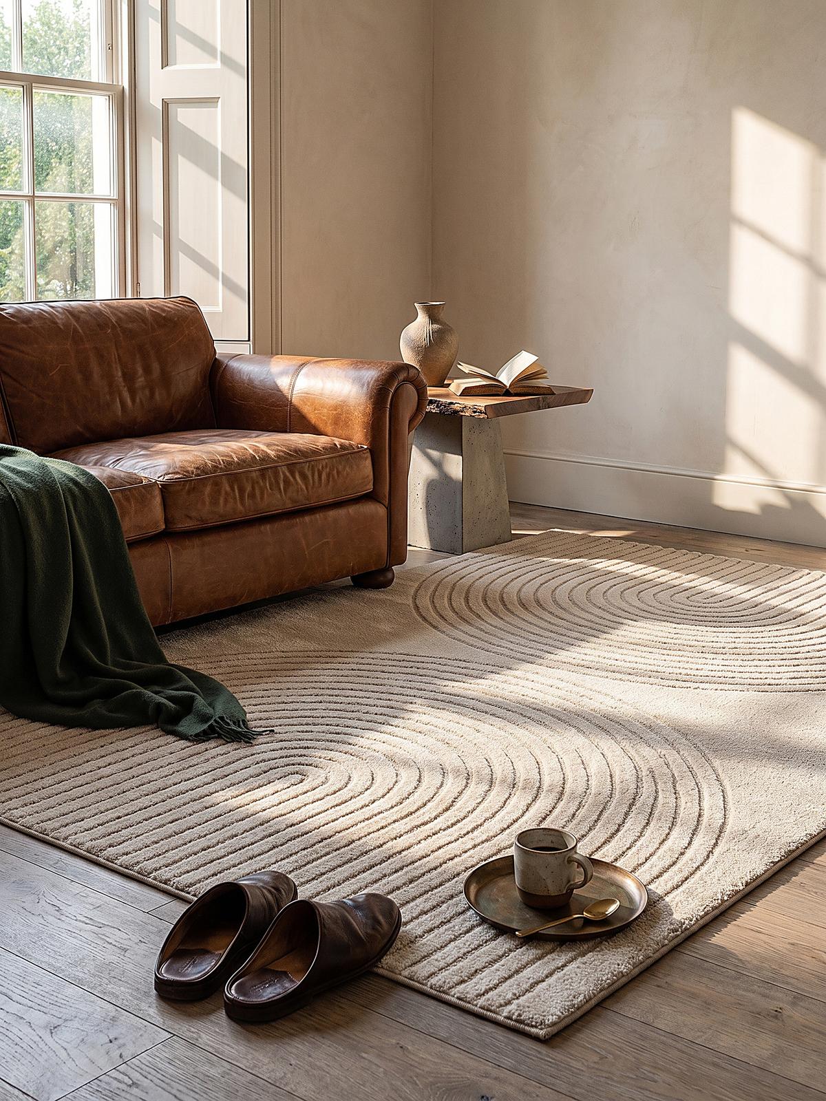 KURZFLORTEPPICH Geometrisch MUOTA Polypropylen Beige 140 x 200 cm - Beige, Textil (140/200cm) - KADIMA DESIGN