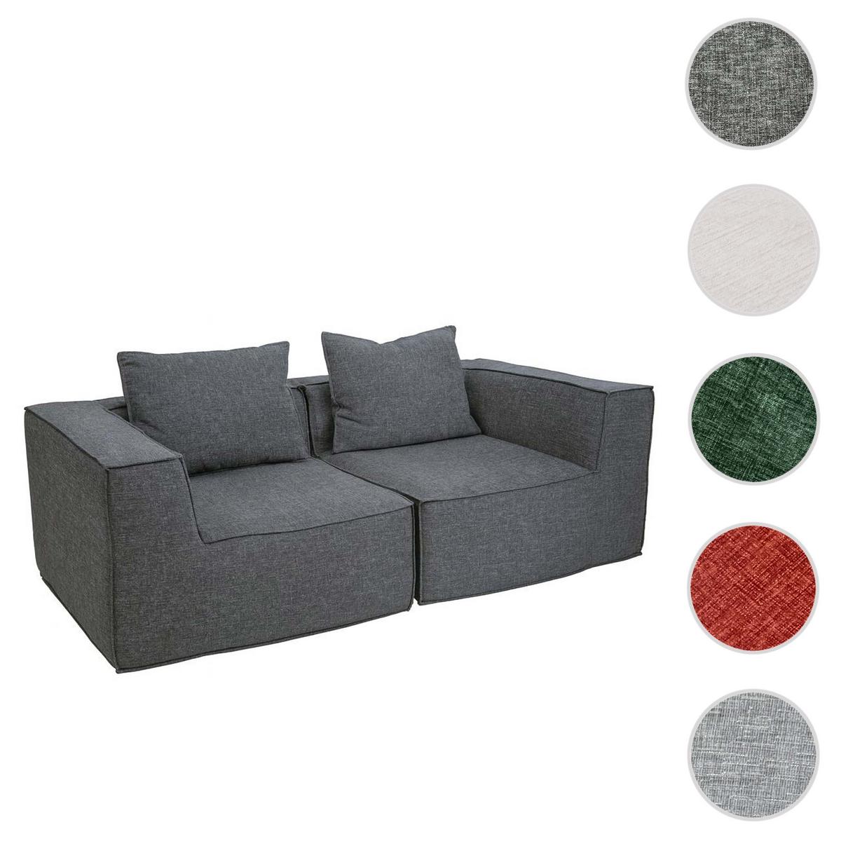 2ER-SOFA Grau - Grau, Textil (194/63/97cm) - MCW