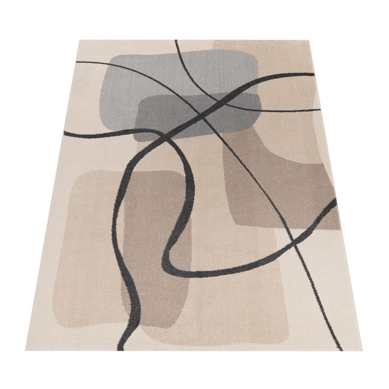 KURZFLORTEPPICH, abstrakt, aus Polypropylen, Creme, 120 x 170 cm - Beige, Textil (170/120cm) - KADIMA DESIGN