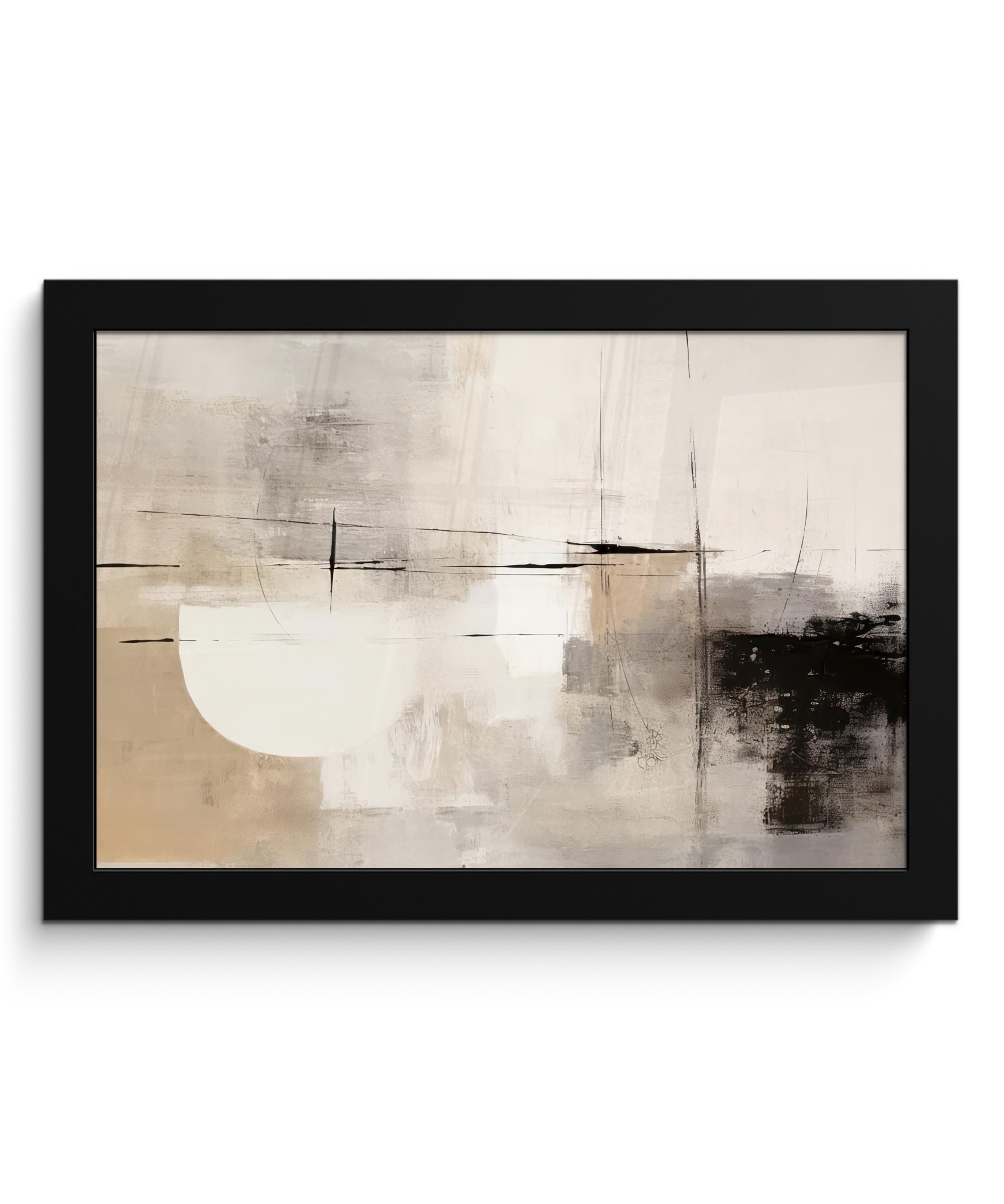 POSTER MIT RAHMEN Abstrakt - Kunst - Grau 30x20 cm - Hellgrau, Papier (30/20cm) - MuchoWow