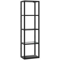STEHLAMPE MDF Hartglas Schwarz - Schwarz, Holzwerkstoff (45/29/157cm) - HOMCOM