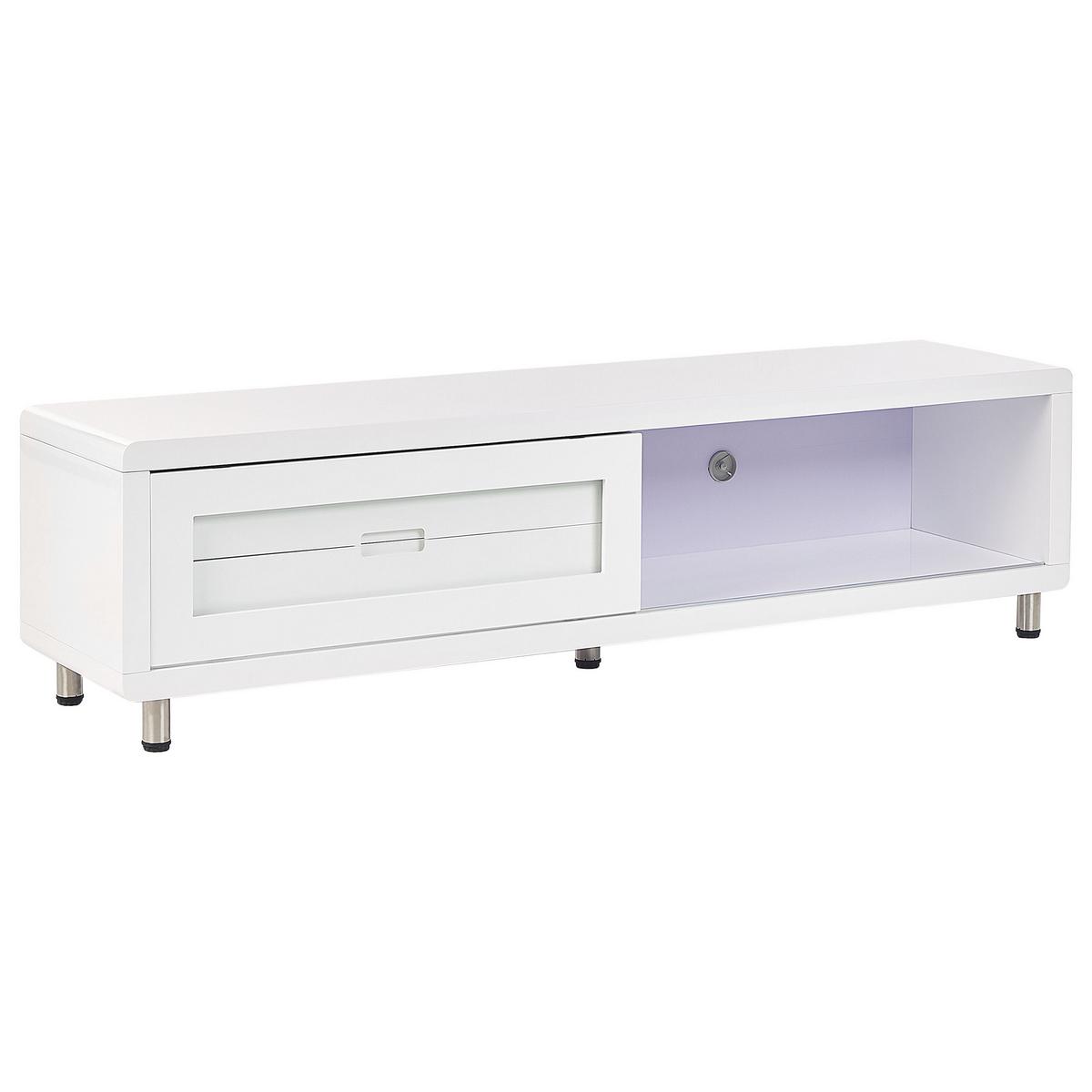 TV-MÖBEL Weiß PEMBORKE 39/158/43 cm - Weiß, Holzwerkstoff (158/43/39cm) - Beliani