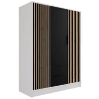 KLEIDERSCHRANK NELIA - 150 cm - Schwarz/Weiß, Holzwerkstoff (150/200/51cm) - ALTDECOR
