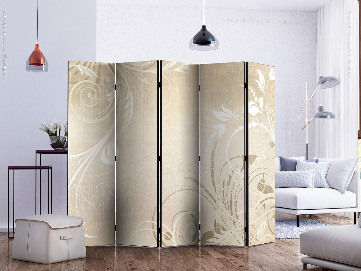 PARAVENT Beidseitig Bedruckter 5-tlg 225x172 cm Ornamenten - Beige, Holz/Textil (225/172/3cm) - Muralo