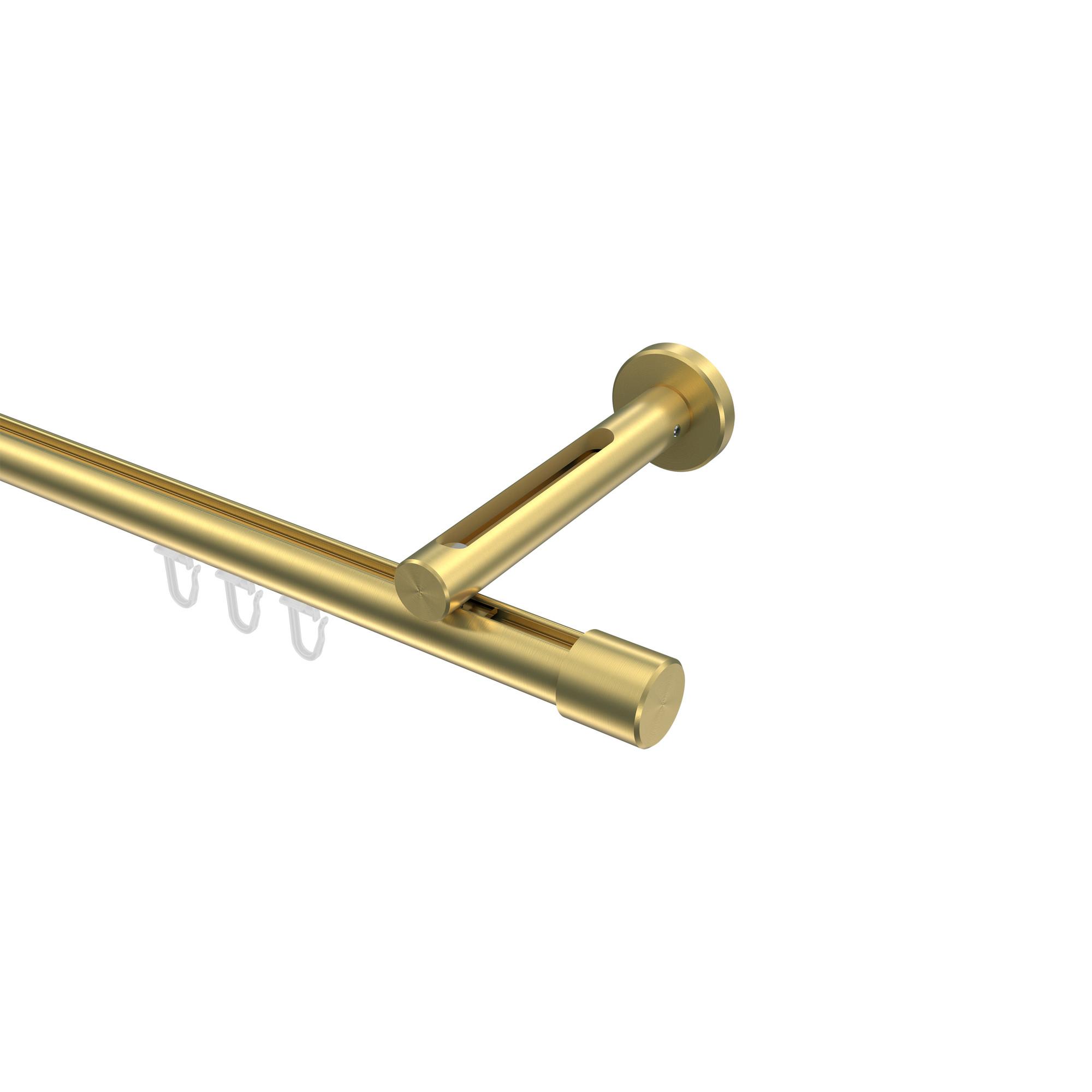GARDINENSTANGE INNENLAUF Siteno Santo 320 cm (geteilt in 2 x 160 cm), 1-läufig, 20 mm Ø Messing-Optik - Messingfarben, Metall (320cm) - INTERDECO