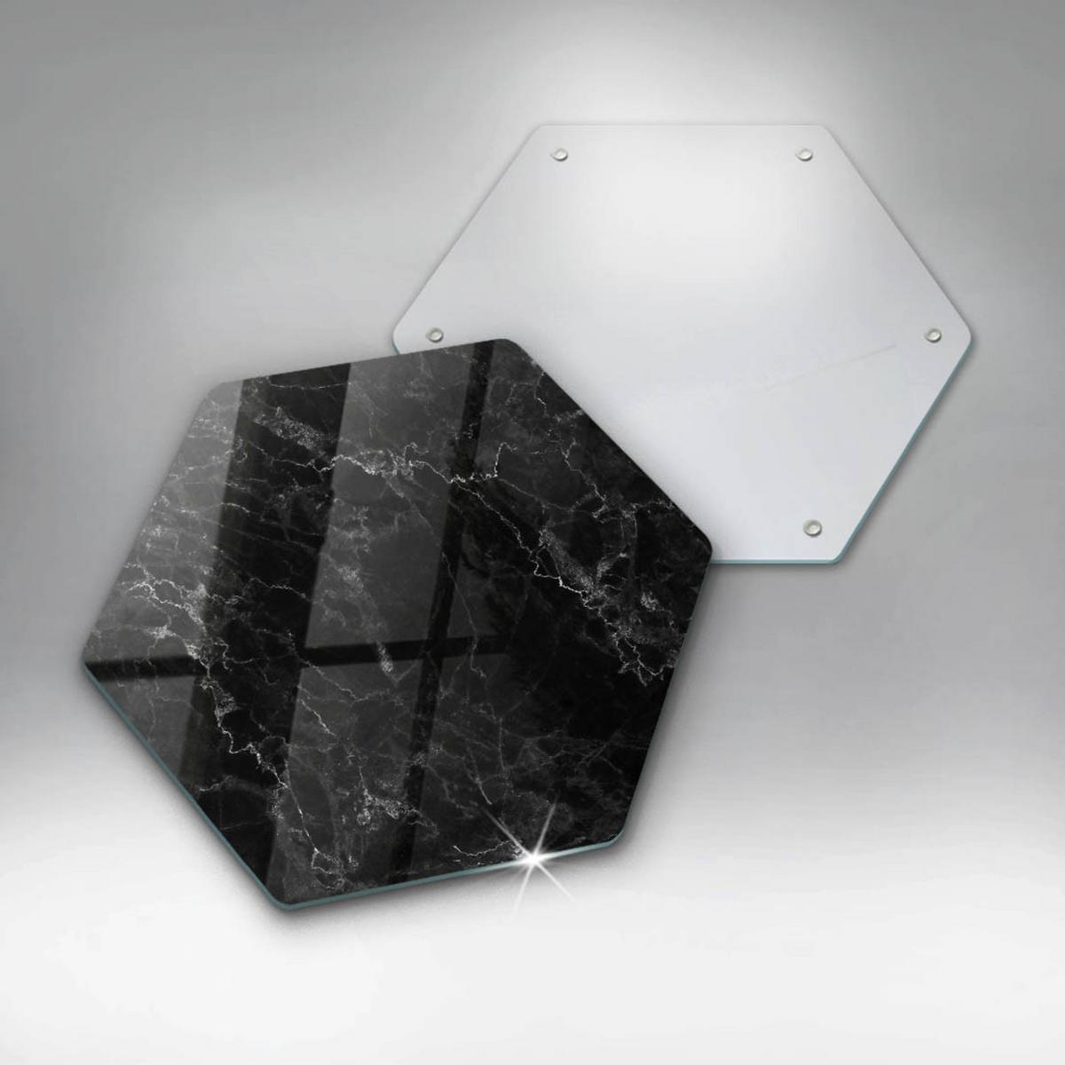 GLASPLATTE 40 cm Eleganter Marmor - Schwarz, Glas (40/40cm) - Wallfluent