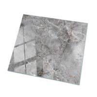 TISCHPLATTE 60x60 cm Muster aus Naturmarmor - Dunkelgrau, Glas (0.4/60/60cm) - TULUP