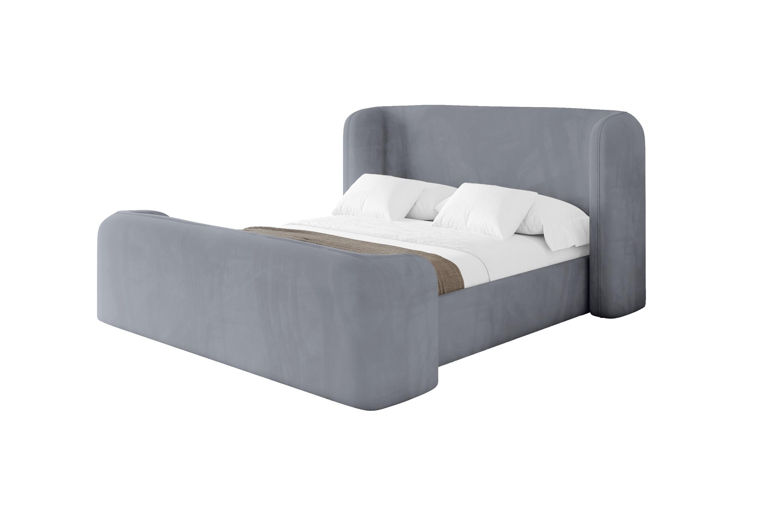 POLSTERBETT mit Bettkasten, Fußteil und Lattenrost, Boxbett ohne Matratze - ESTI-Z 180x200 Grau - Grau, Holzwerkstoff/Textil (180/200cm) - ALTDECOR