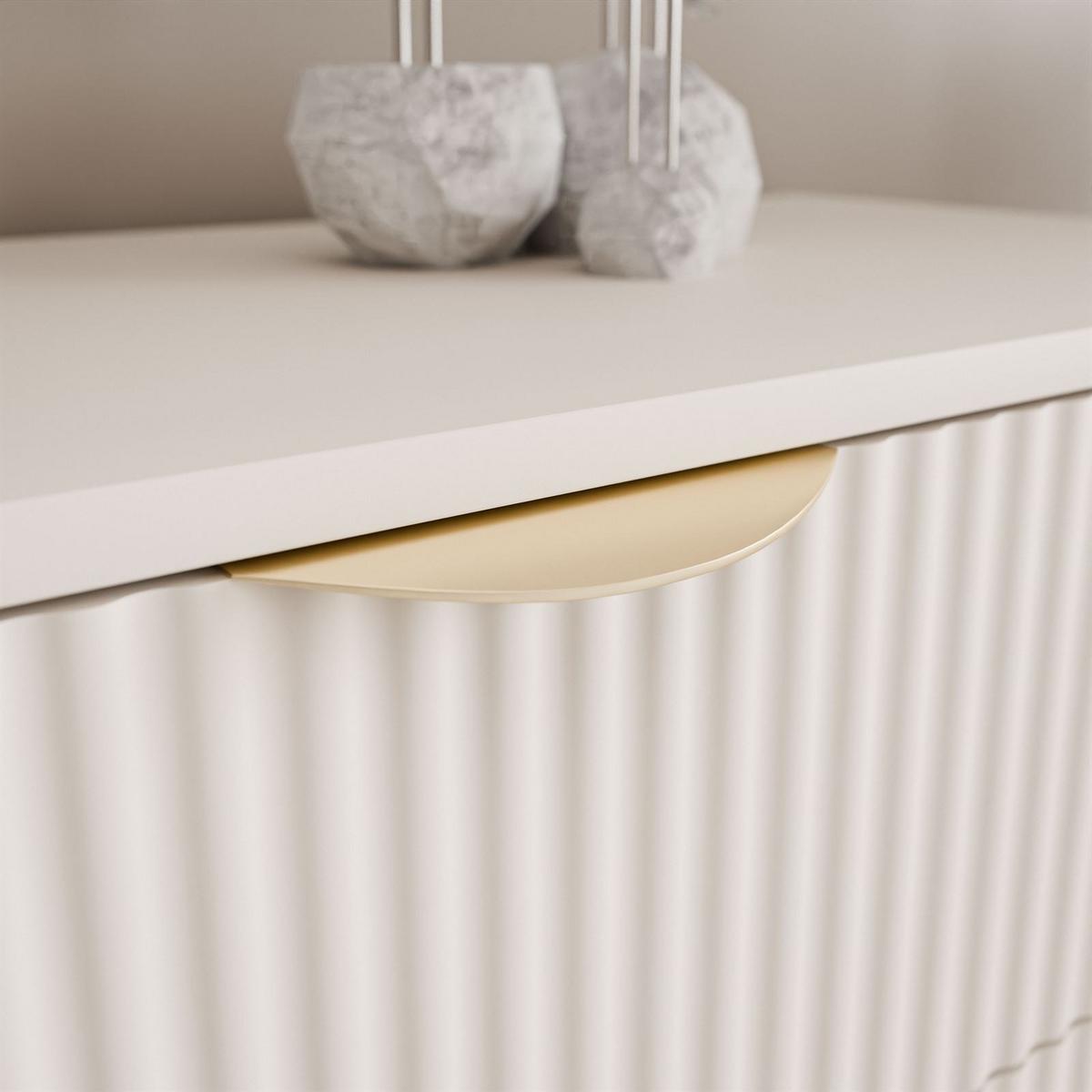 NACHTTISCH SCARLETT 2S MIT SCHUBLADEN BEIGE + GOLD - Beige, Holzwerkstoff (63/55/38cm) - Lookway