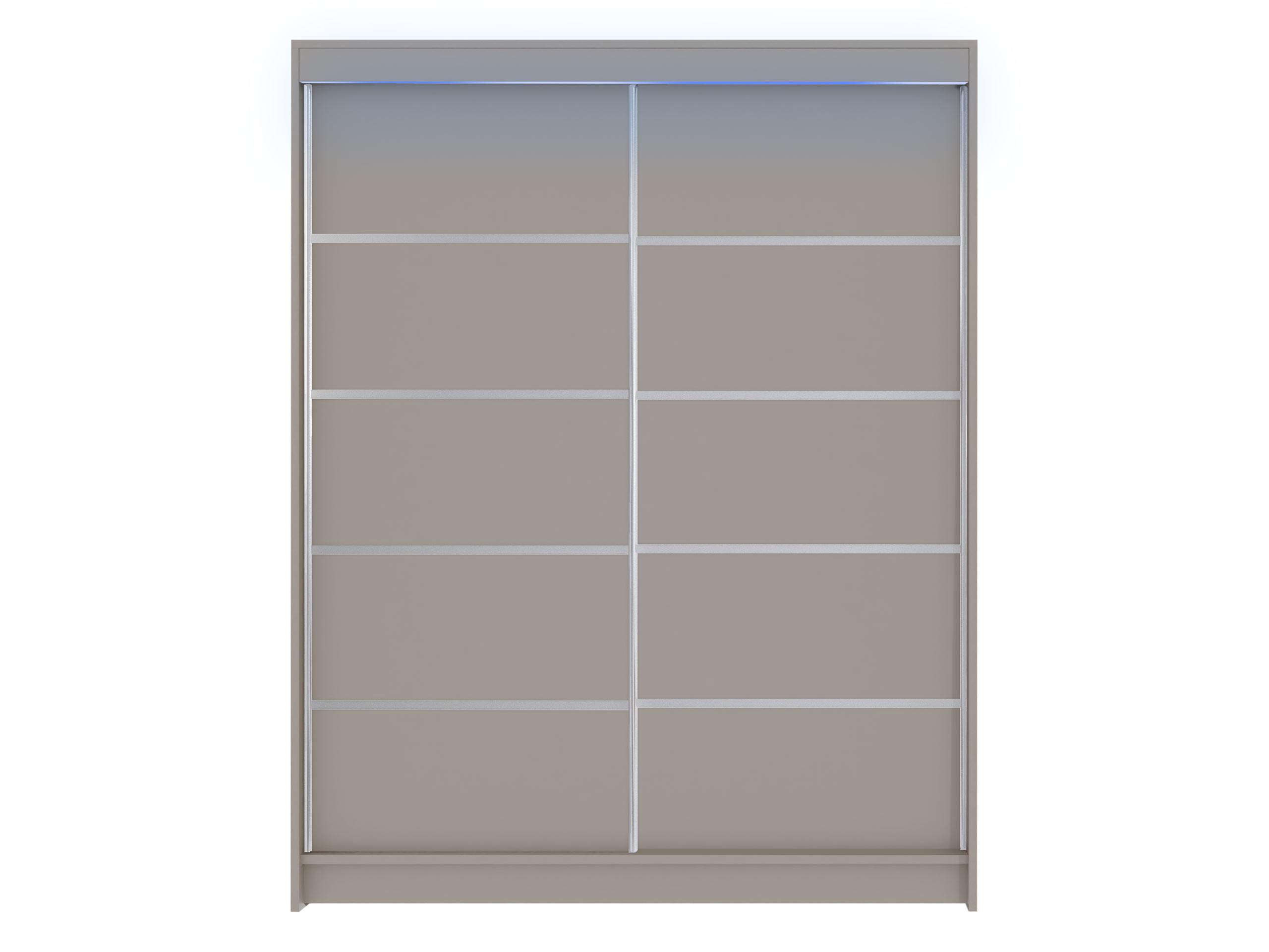 SCHWEBETÜRENSCHRANK Camino IV mit RGB LED Beleuchtung - Kaschmir/Silberfarben, Holzwerkstoff/Metall (150/200/58cm) - MIRJAN24