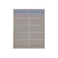 SCHWEBETÜRENSCHRANK Camino IV mit RGB LED Beleuchtung - Kaschmir/Silberfarben, Holzwerkstoff/Metall (150/200/58cm) - MIRJAN24