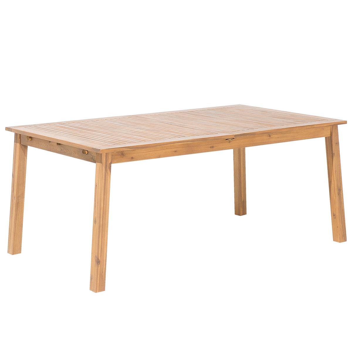 GARTENTISCH Akazienholz hellbraun 180-240/100 cm ausziehbar Cesana - Hellbraun, Holz (180/100/75cm) - Beliani