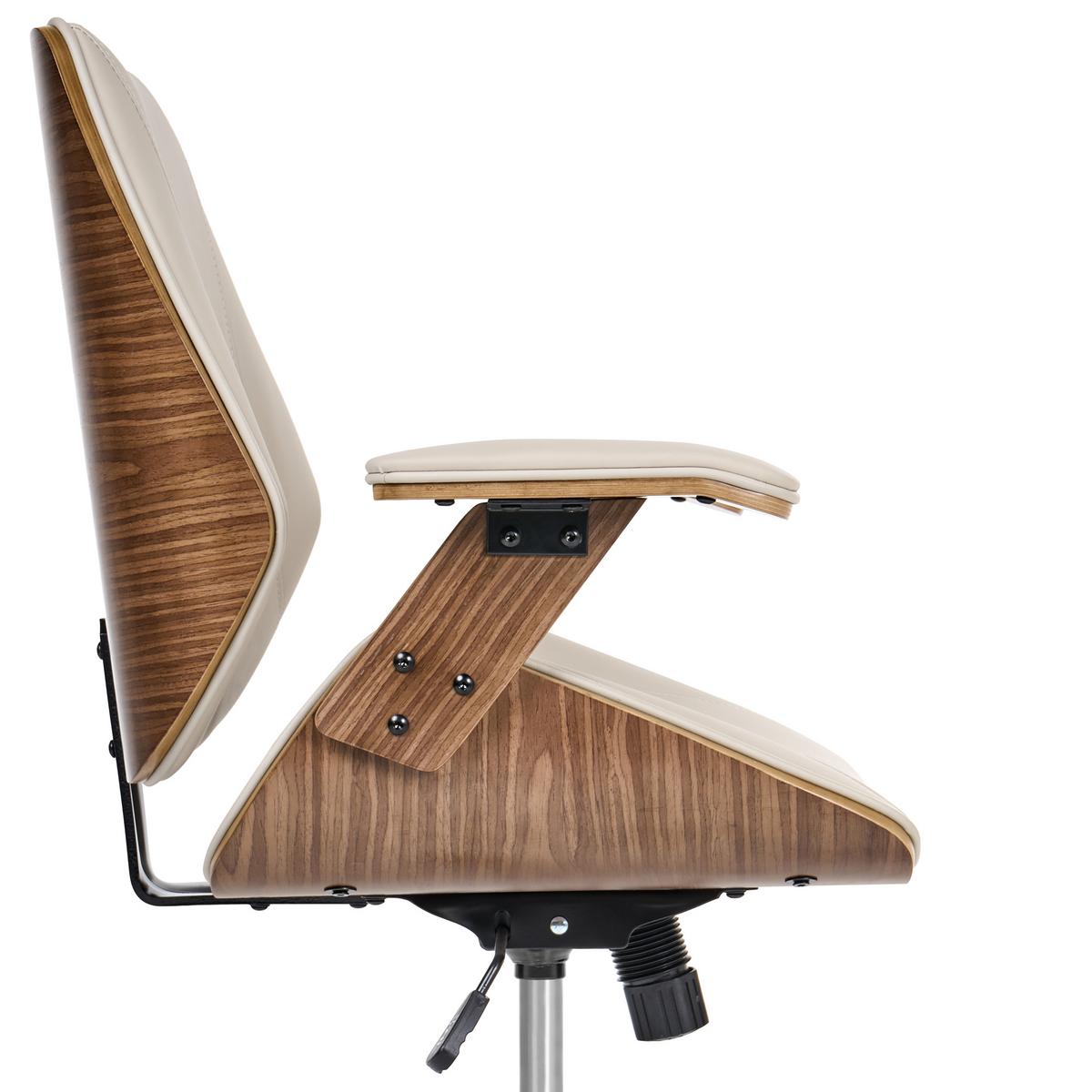 BÜROSTUHL Kunstleder Taupe Bendra - Taupe, Kunststoff (61/98/58cm) - Beliani