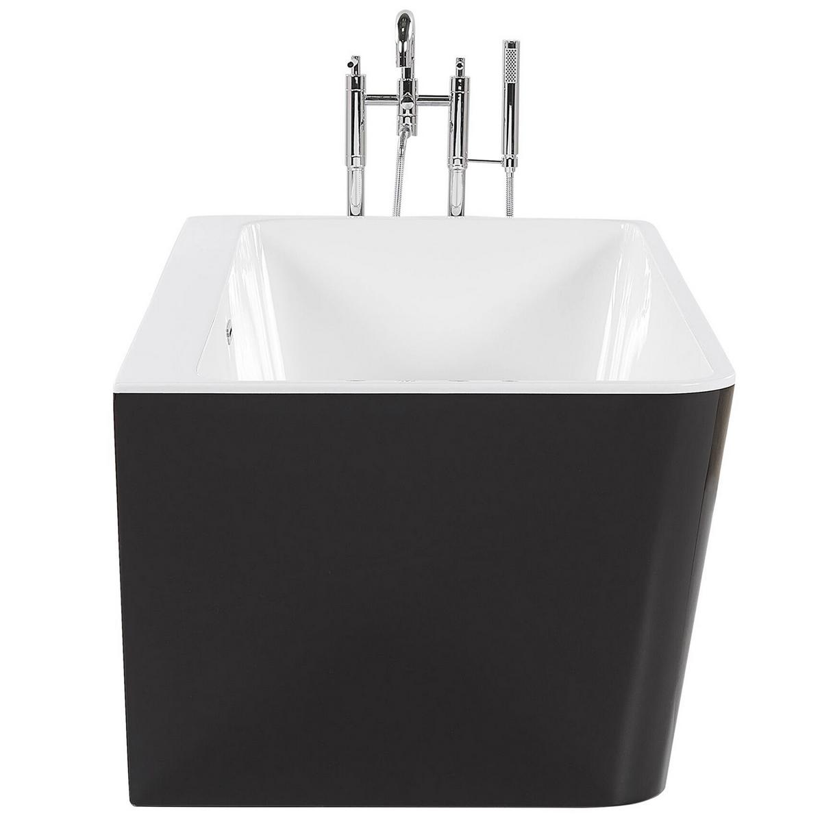 BADEWANNE 80x170x60 cm schwarz Hassel - Schwarz, Kunststoff (80/60/170cm) - Beliani