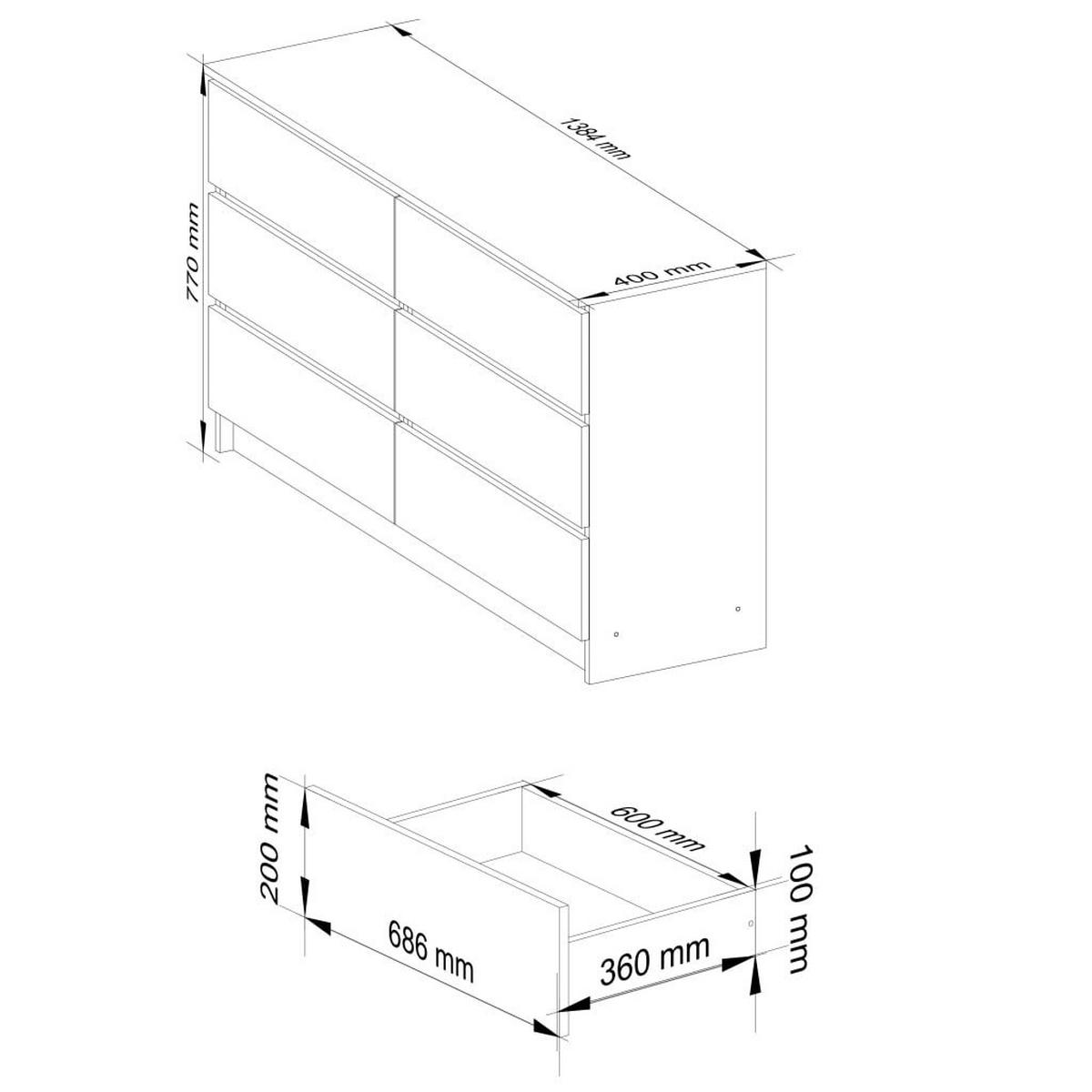 KOMMODE Eiche Sonoma, Weiß 77/138/40 - Weiß, Holzwerkstoff (138/77/40cm) - RAUMHIRSCH FURNITURE
