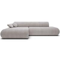 ECKSOFA Armone Hellgrau Chenille - Hellgrau/Schwarz, Kunststoff/Textil (286/173.5cm) - Selsey