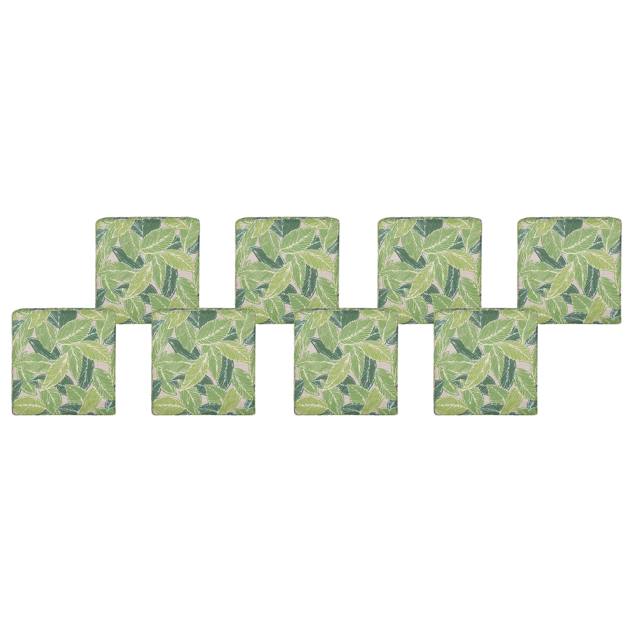GARTENSTUHLKISSEN 8er-Set Hellgrün 46/46 cm Sassari - Beige/Hellgrün, Textil (46/5/46cm) - Beliani
