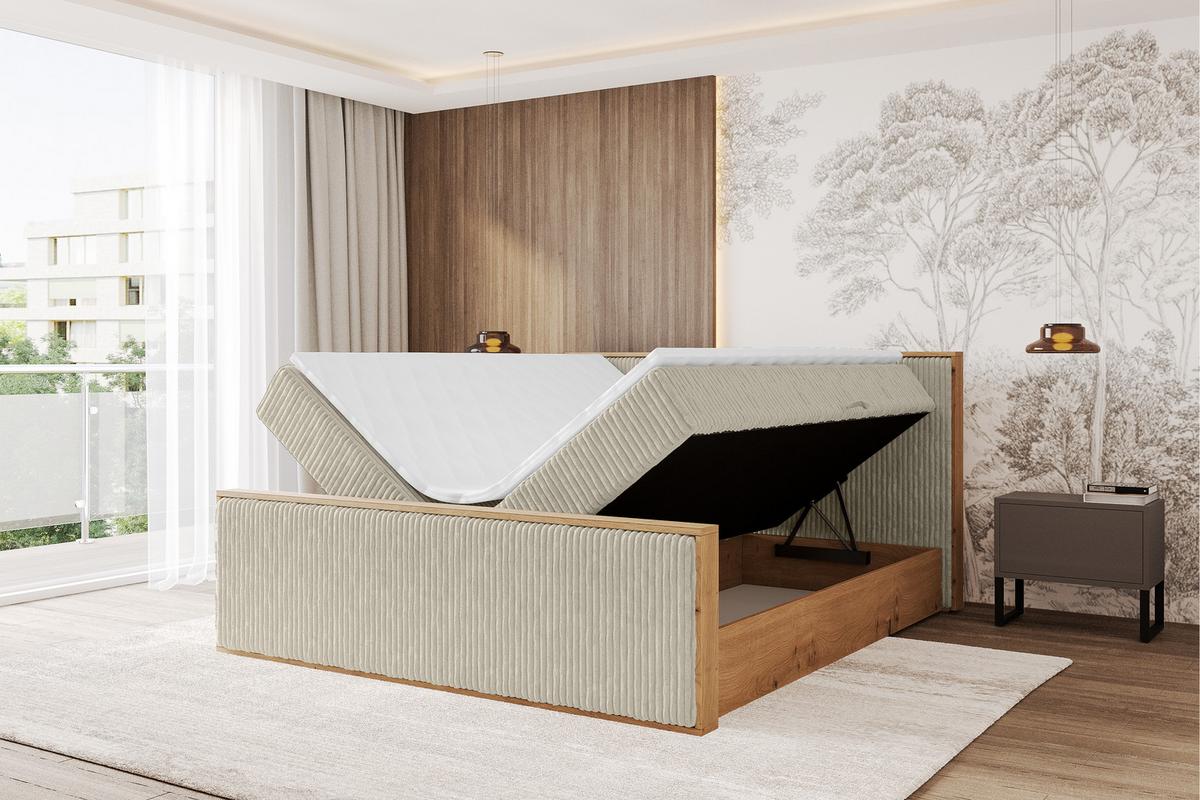 BOXBETT LOLLI9 -Z 120x200 - H3 Creme - Beige, Holzwerkstoff (120/200cm) - ALTDECOR
