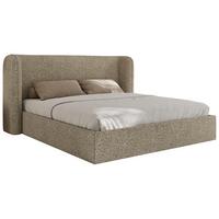 POLSTERBETT EMORA CLASSIC 200/200 - Dunkelbeige Strukture - Multipocket-Matratze - Sandfarben, Textil (200/200cm) - MKS