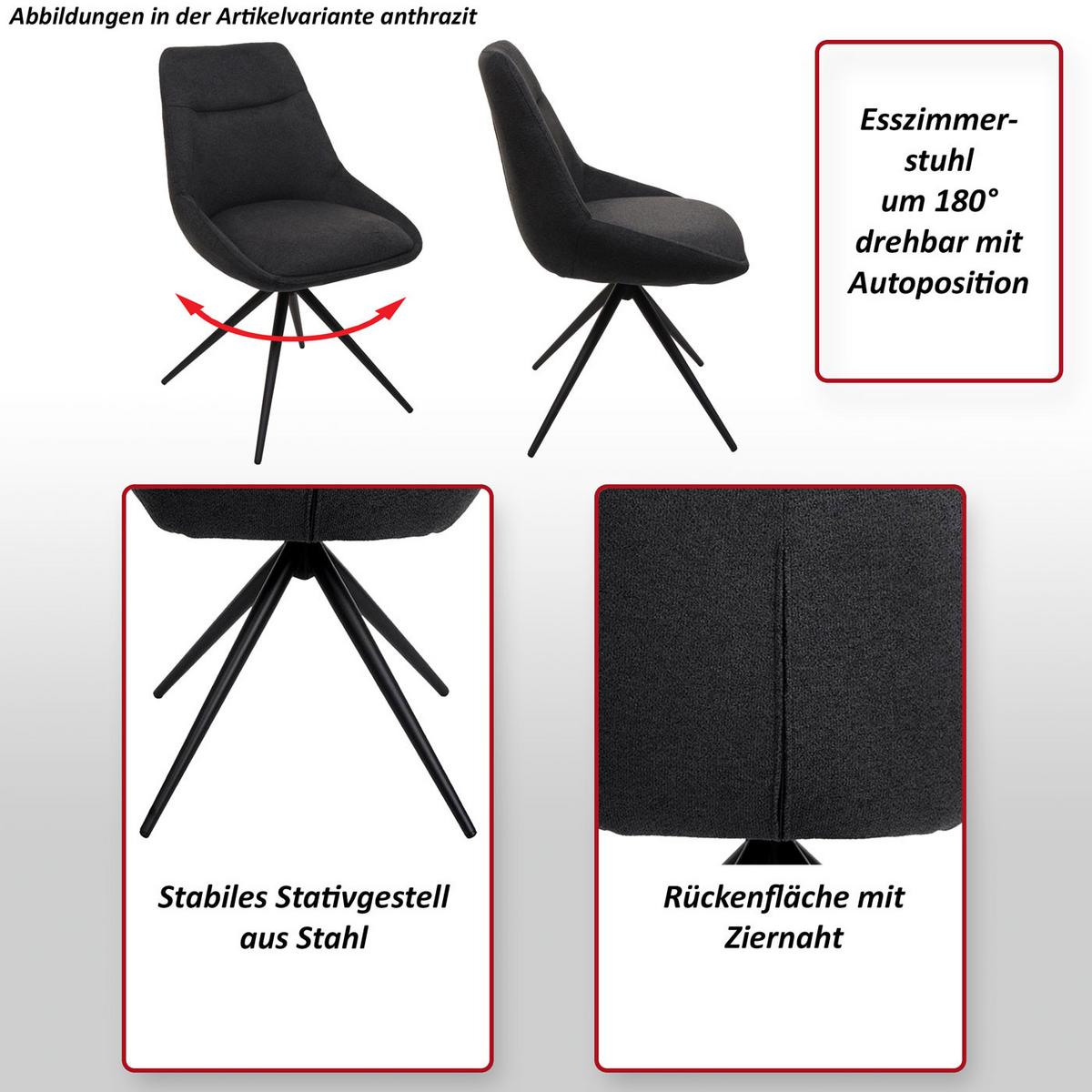 ESSZIMMERSTUHL Gelb 6er-Set - Currygelb/Gelb, Textil (51/86/60cm) - MCW
