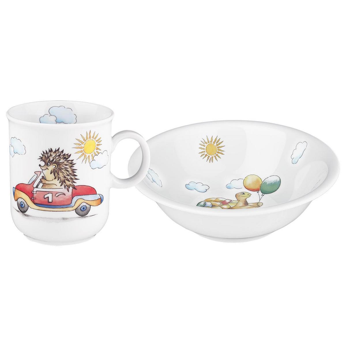KINDERGESCHIRR SET Compact Flinke Flitzer bunt 3-tlg. - Multicolor, Keramik (21.4/20.5/21.4cm) - Seltmann Weiden