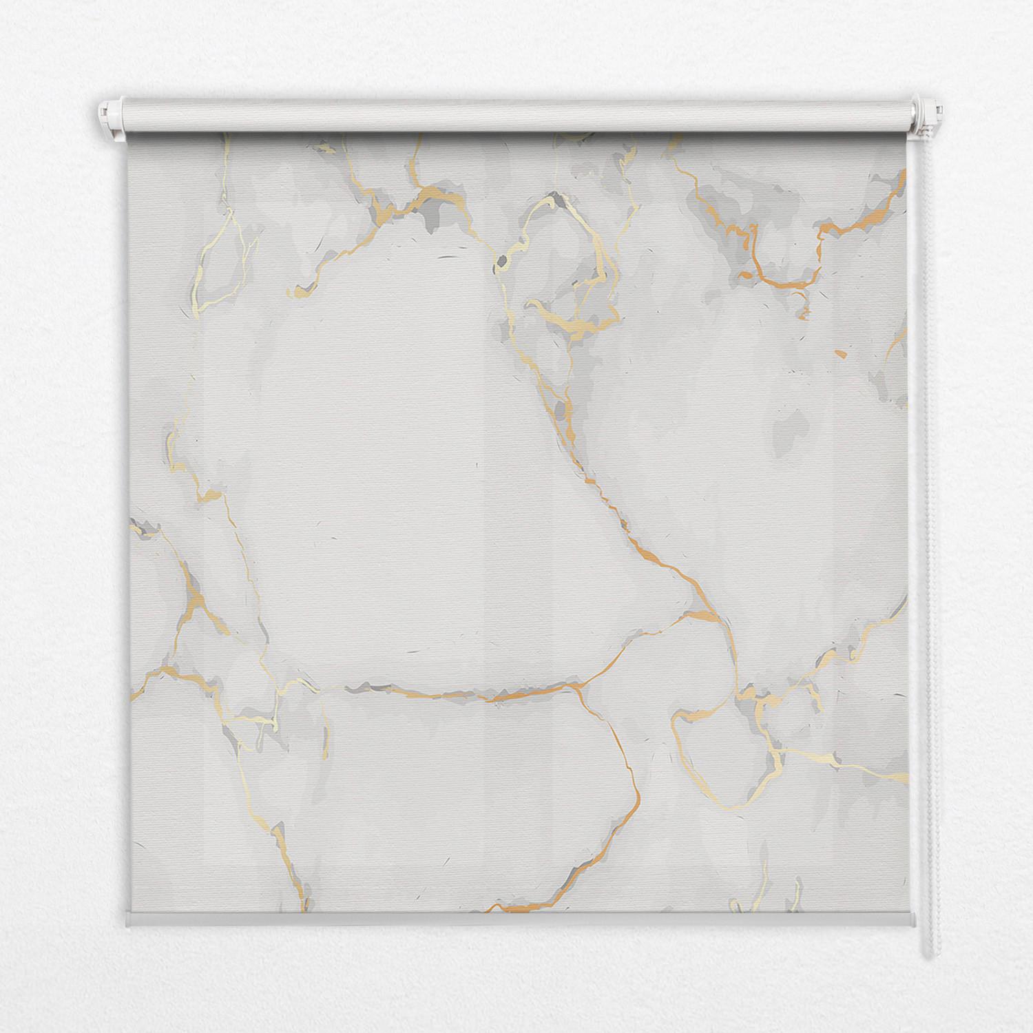 INNENROLLO - Fensterrollo - Rollo - 150x180 cm - Weißer Marmor - Weiß, Kunststoff (150/180/0.5cm) - TULUP