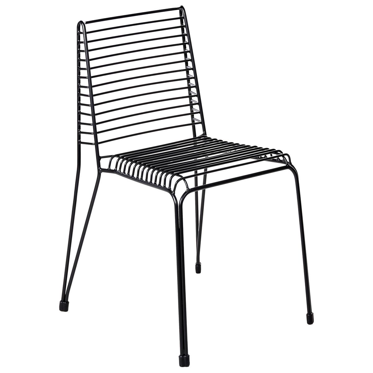 GARTENSTUHL 2er-Set Metall Schwarz Chieve - Schwarz, Metall (49/80/57cm) - Beliani