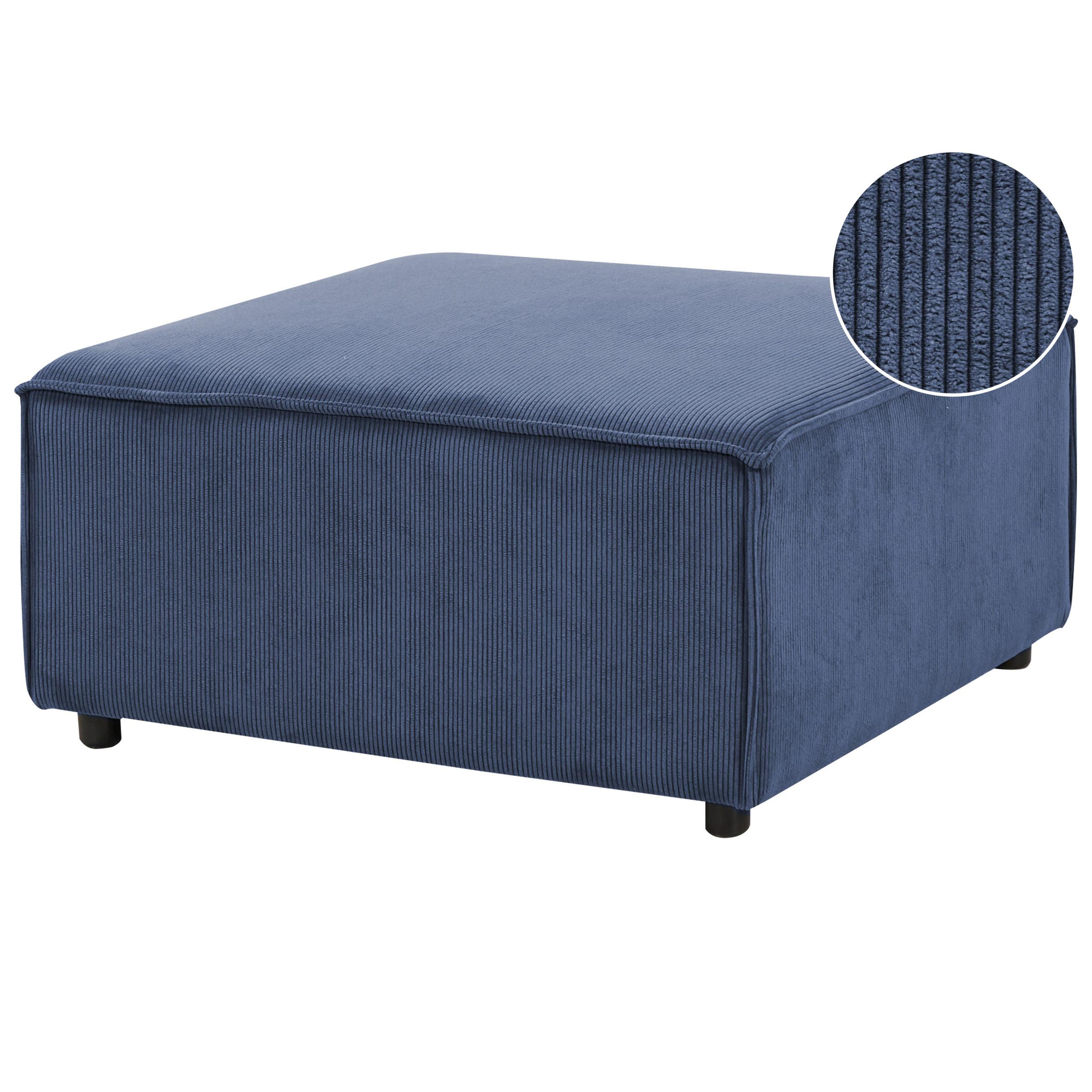 OTTOMANE Blau Ardal - Blau/Schwarz, Textil (86/45/86cm) - Beliani