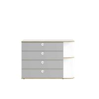KOMMODE AMARIS 116/81,7/42cm mit 4 Schubladen Türen Grau - Weiß/Grau, Holzwerkstoff (116/81.7/42cm) - MASSENO