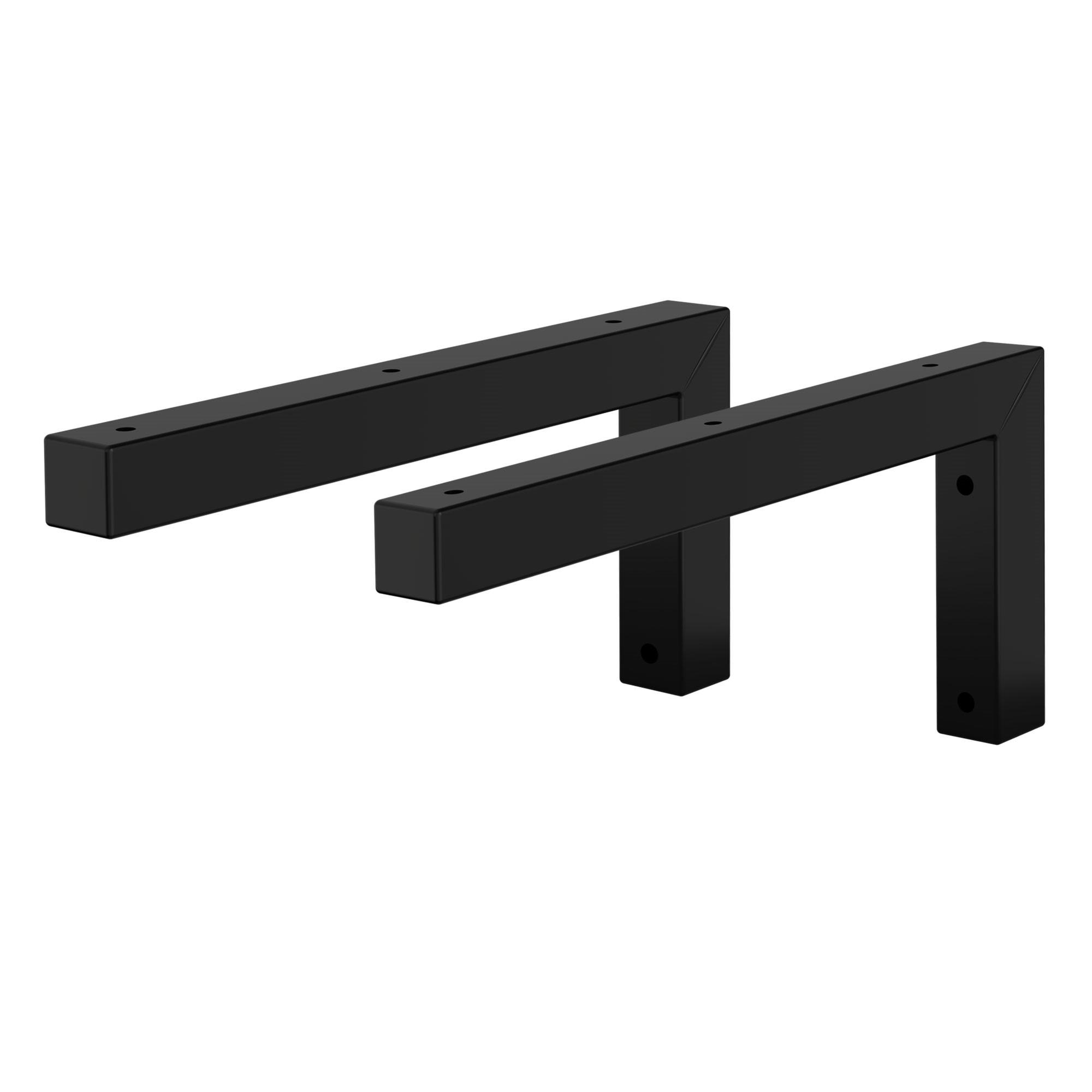 REGALHALTERUNG 2er Set - Schwarz, Metall (30/15/3cm) - ML-DESIGN